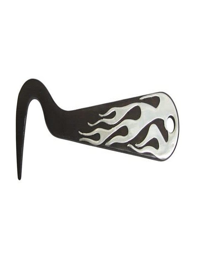 AJ Tack Antique Brown Steel Hoof Pick Flames Design - Image 1